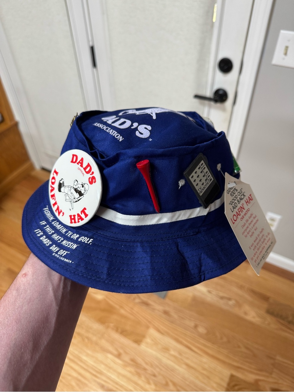 Vintage Laid Back Loafin' Hat Blue Bucket Hat Size L Cotton Canvas NWT